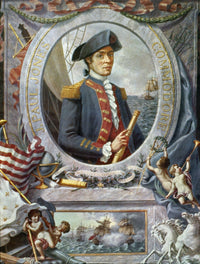 John Paul Jones Battle Scene Fine Art Print - Gouache by Unknown Artist