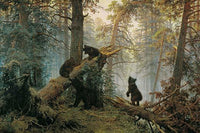 Bears in the Forest Morning Fine Art Print by Ivan Shishkin