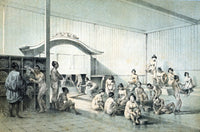 Japanese Bath Lithograph Print from Commodore Perry's 1856 Report