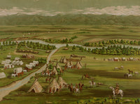 Indian Encampment with Conestoga Wagons Fine Art Print