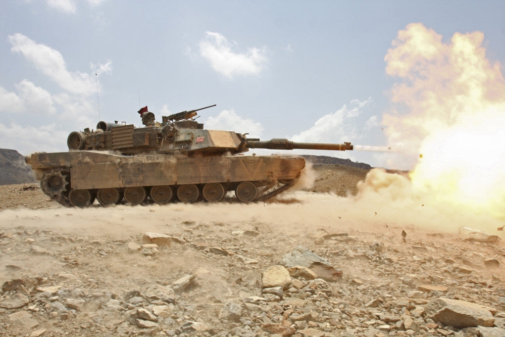 Marines in Action: M1A1 Abrams Tanks Fine Art Print