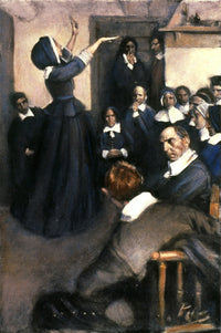 Anne Hutchinson Fine Art Print - Preaching in Boston (1901) by Howard Pyle