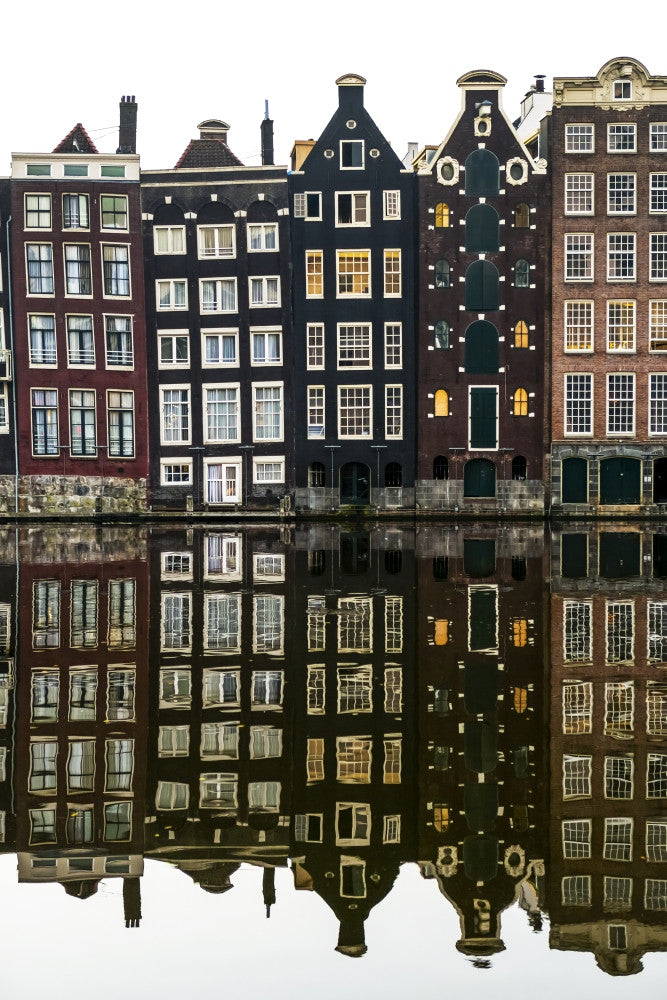 Mirror Image of Amsterdam Canal Fine Art Print by Michael Interisano