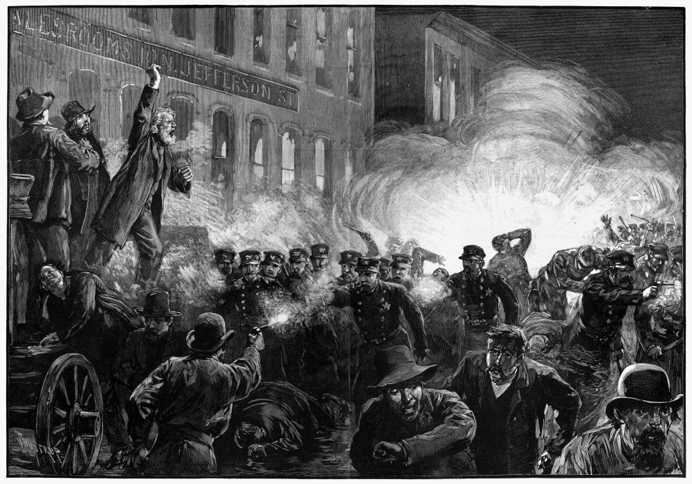 The Haymarket Riot 1886 Fine Art Print - Historical Wood Engraving