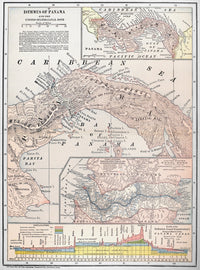 Historical Map of Panama (1907) - Vintage Engraving Art Print