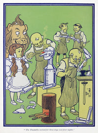 The Tinsmiths Worked for Three Days - Wizard of Oz Illustration by W.W. Denslow
