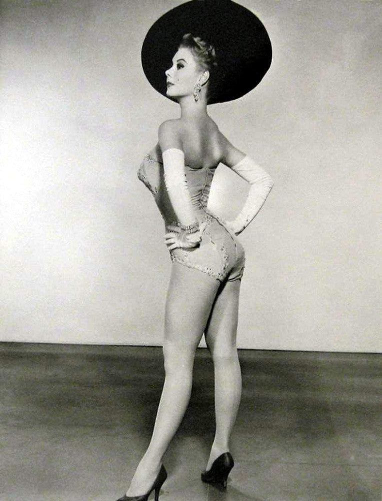 Mitzi Gaynor One Piece with High Gloves and Black Hat Photo Print