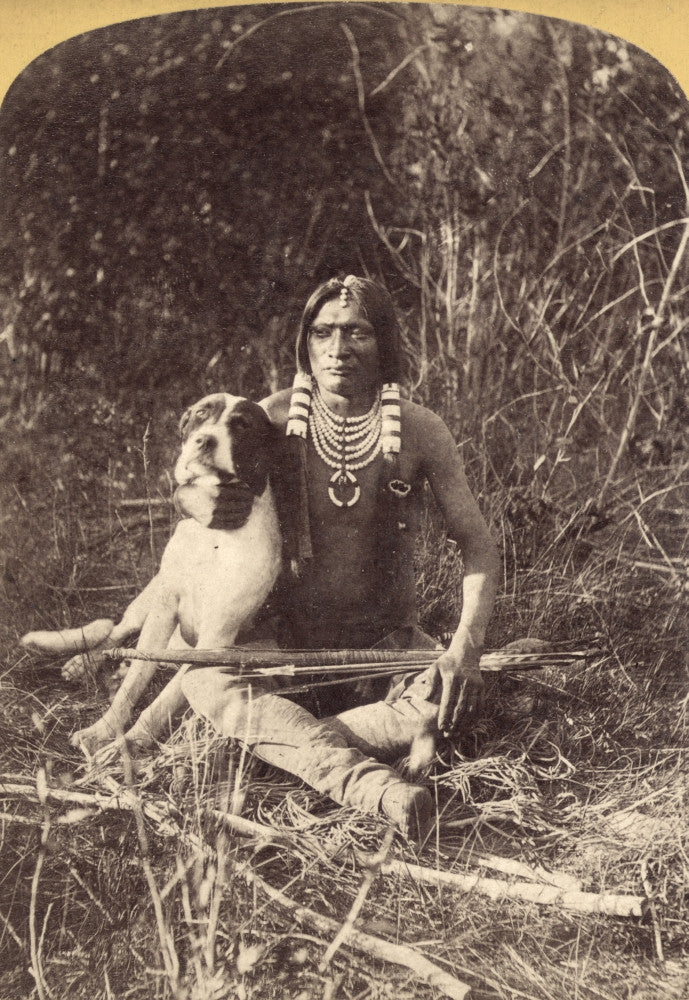 Ute Man with Dog Fine Art Print by John K. Hillers (C1874)