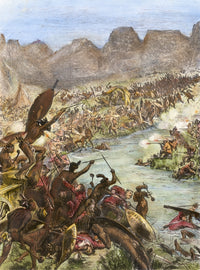 Zulu War 1879: Nzulu Warriors Engaging the 80th Regiment Print