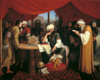Harun Al-Rashid In His Tent With The Wise Men From The East Fine Art Print