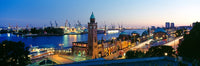 Elevated View of St. Pauli Piers and Port of Hamburg Poster Print