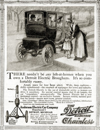 Detroit Electric Chainless Brougham Car Advertisement Print by Hilary Jane Morgan