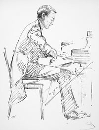 Sergei Rachmaninoff Pencil Drawing Fine Art Print by Hilda Wiener