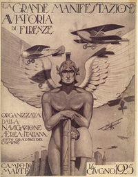 Winged Man with Fasces and Eagle Wings Fine Art Print