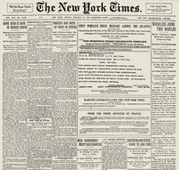 Guglielmo Marconi New York Times Front Page Print (1907)