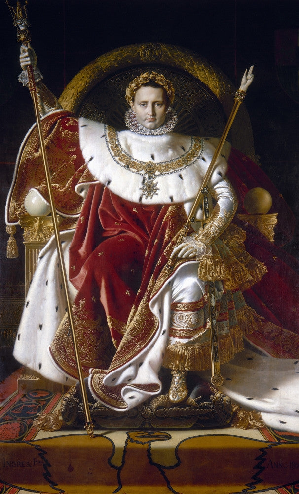 Napoleon Bonaparte in Coronation Robes Fine Art Print by Jean Auguste Dominique Ingres