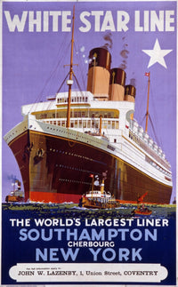 White Star Line Vintage Poster Print by Mary Evans Picture Library