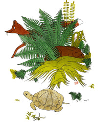 The Tortoise and The Hare Watercolor Art Print by Christopher Sanders