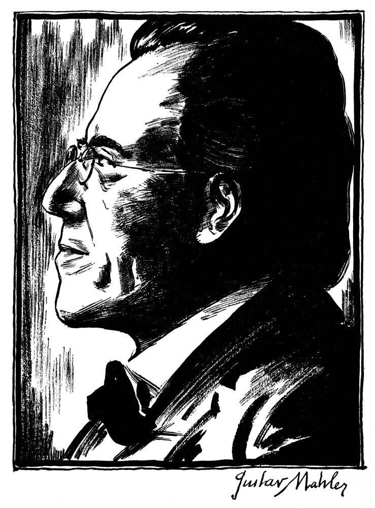 Gustav Mahler Drawing Fine Art Print by Samuel Nisenson