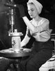 Female Manual Worker Operating Milling Machine Fine Art Print