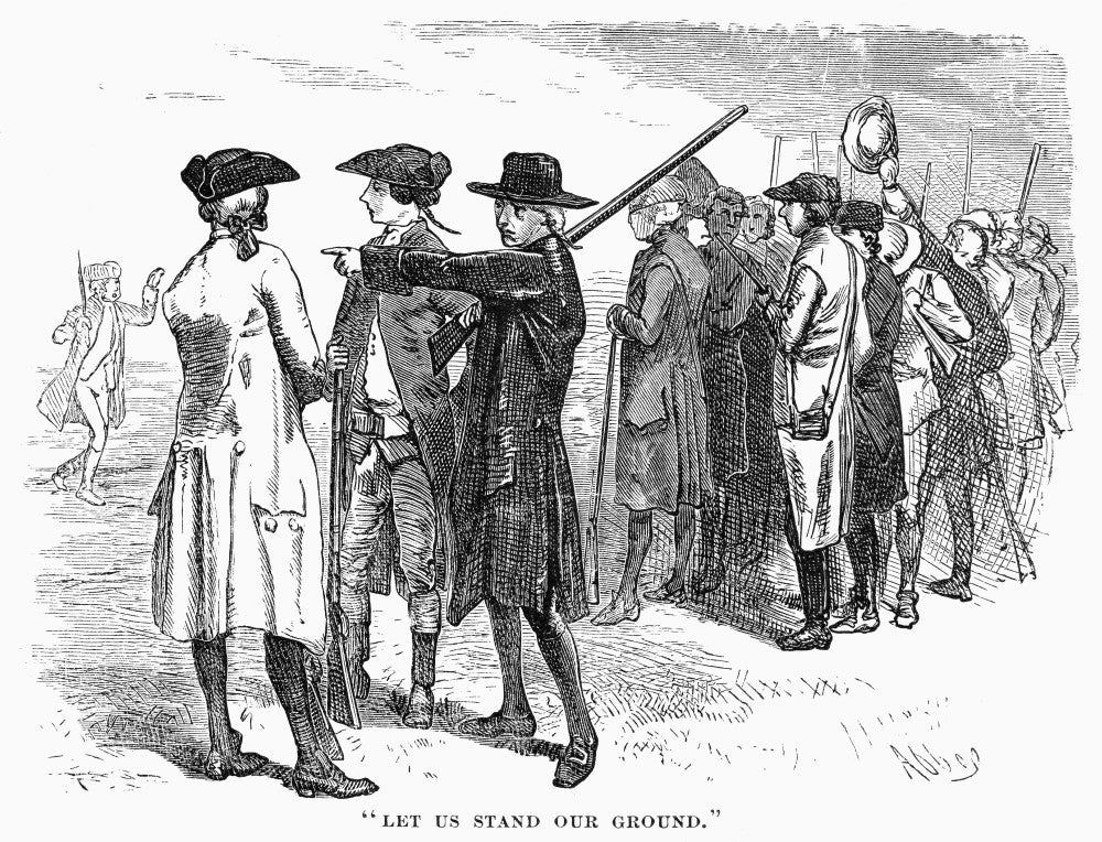 Concord Minutemen 1775 Poster Print - Line Engraving by Granger Collection
