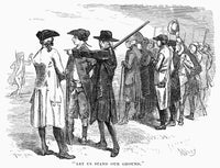 Concord Minutemen 1775 Poster Print - Line Engraving by Granger Collection