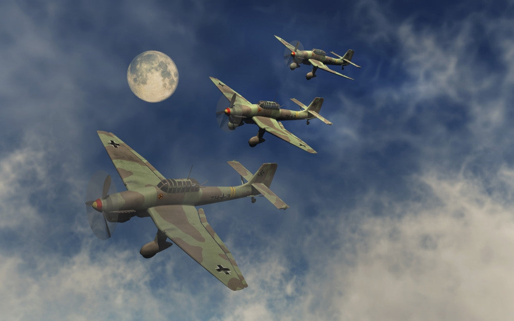 Formation of German Ju 87 Stuka Dive Bombers Fine Art Print by Mark Stevenson