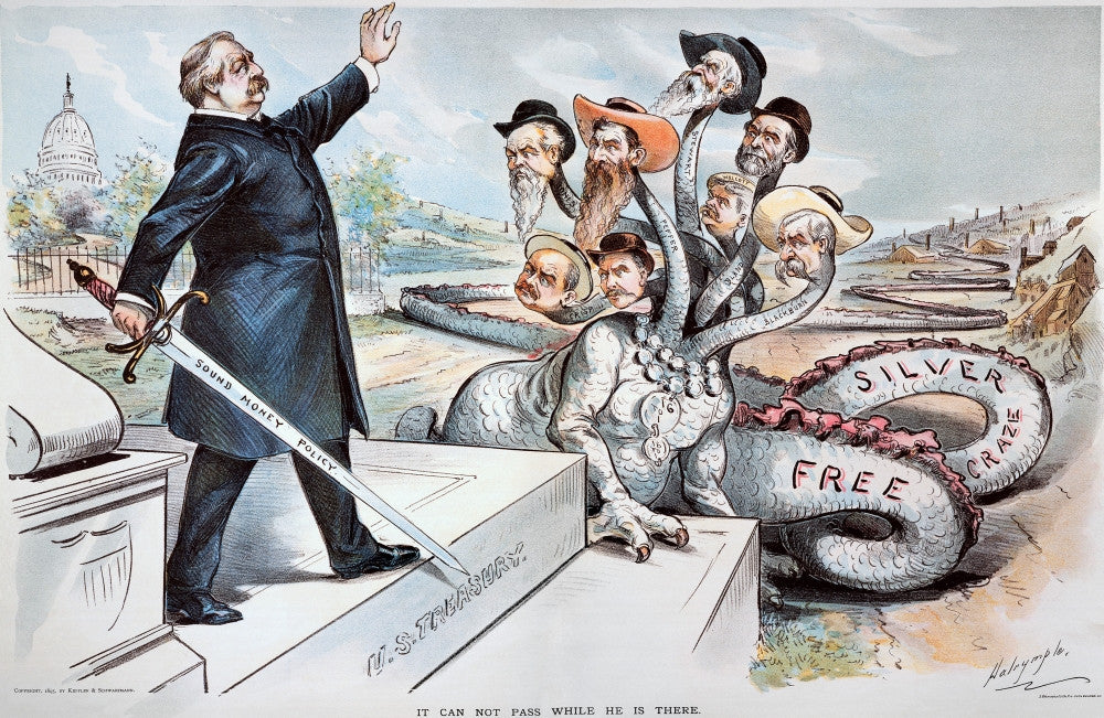 Free Silver Cartoon Fine Art Print by Louis Dalrymple - 1895