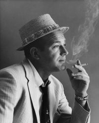 Close-Up Portrait of a Man Smoking a Cigarette Fine Art Print