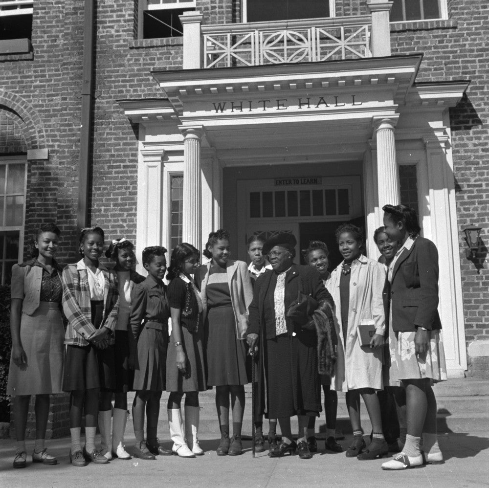 Mary McLeod Bethune with Students - Fine Art Print by Gordon Parks