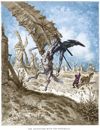 Don Quixote and the Windmills Fine Art Print by Granger Collection