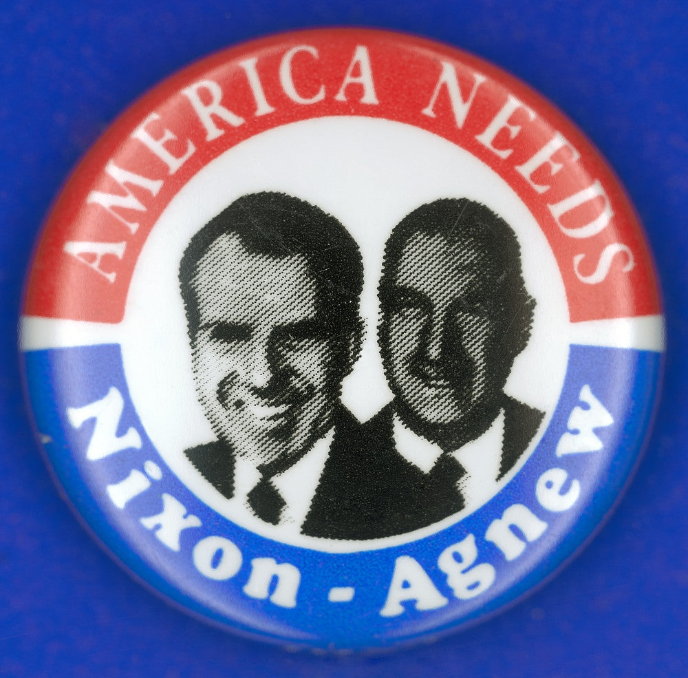 1972 Presidential Campaign Button Art Print Featuring Nixon & Agnew