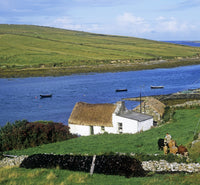 Houses at a Riverside - Fine Art Print by The Irish Image Collection