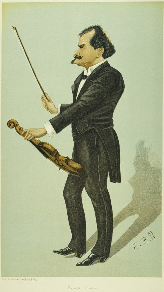 Eduard Strauss English Caricature Lithograph Print (1895) | Granger Collection