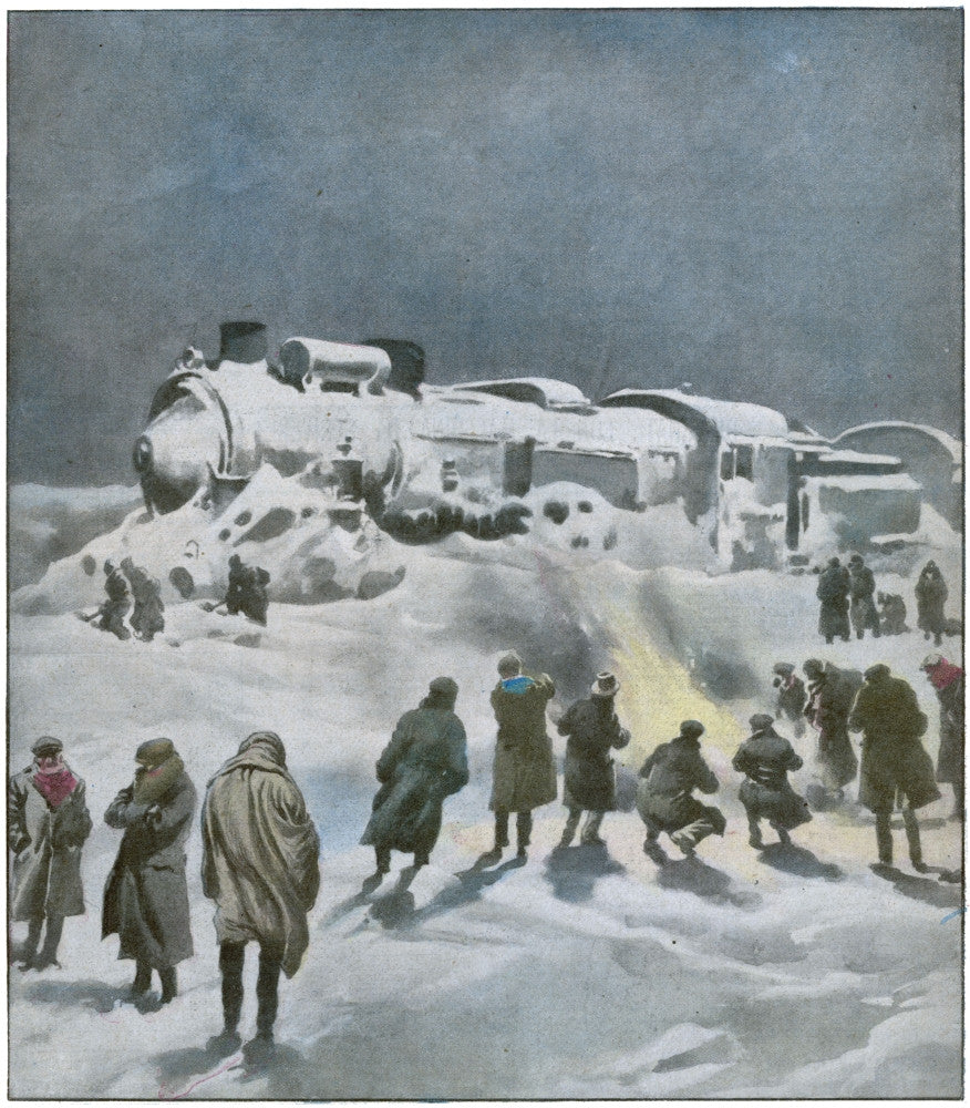 Orient Express Halted Fine Art Print by Mary Evans Picture Library