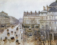 Theatre Francais - Rain Effect Fine Art Print by Camille Pissarro