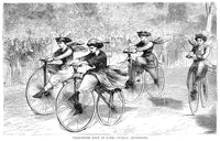 Velocipede Race 1868 Wood Engraving Print by Granger Collection