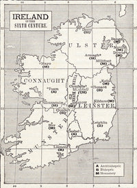 Historical Map of Ireland - 6th Century Fine Art Print