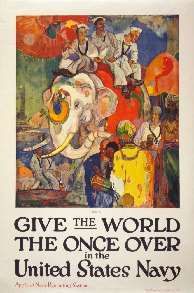 Navy Recruiting Poster, 1919 - 'Give The World A Once Over' by Granger Collection