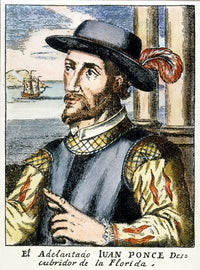 Juan Ponce De Leon Line Engraving Poster Print by Granger Collection
