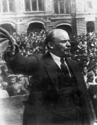 Vladimir Lenin Addressing a Crowd in Red Square Poster Print