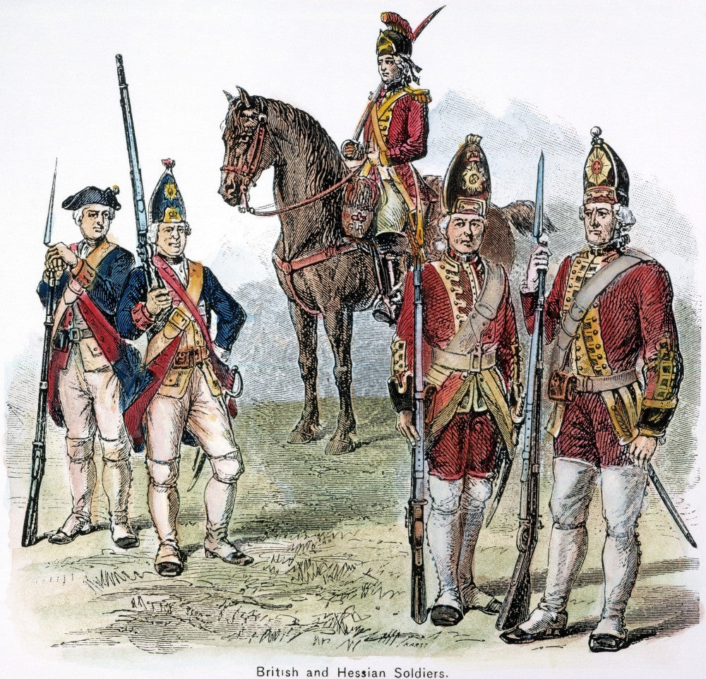 British & Hessian Soldiers of the American Revolutionary War Fine Art Print