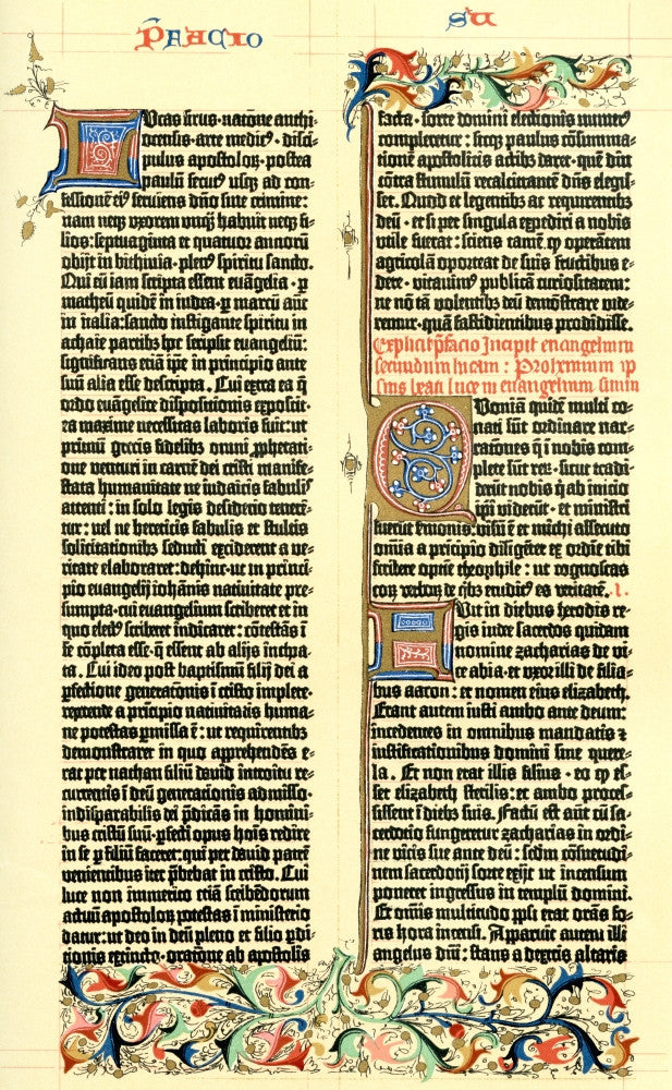 Sample from the 1455 Gutenberg Bible Fine Art Print by Ken Welsh