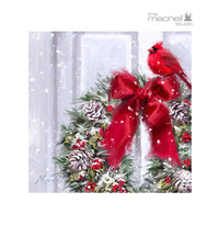 Cardinal on Wreath Fine Art Print by The Macneil Studio (12x12)