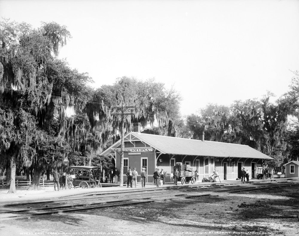 Florida East Coast Railway Station Photograph - C1904 Fine Art Print