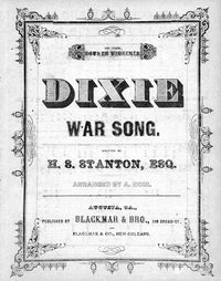 Civil War 'Dixie War Song' Sheet Music Fine Art Print - 1861