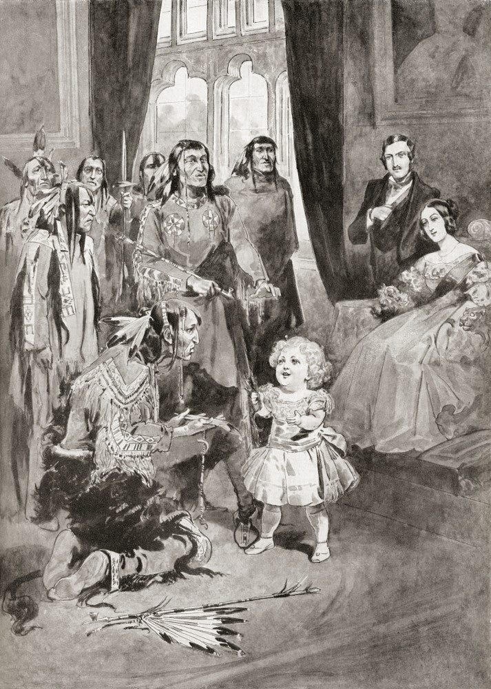 Edward VII with Ojibeway Indian Chiefs - Fine Art Print (1844)
