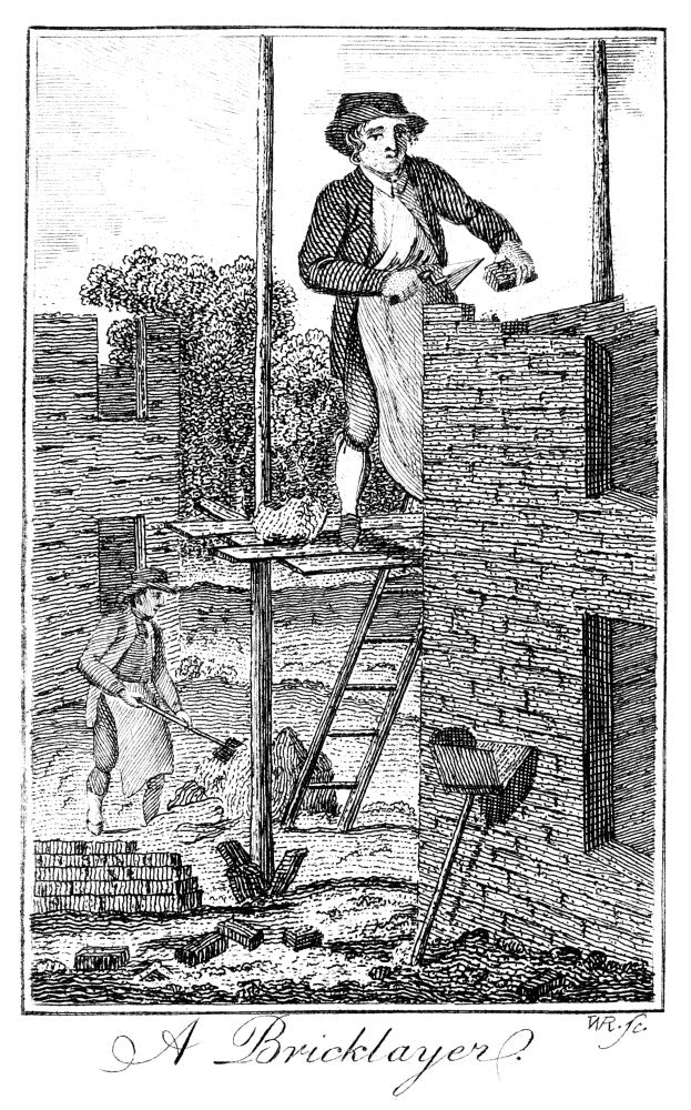 Colonial Bricklayer Fine Art Print - Indentured Servant Scene