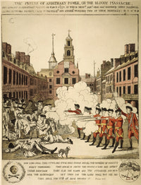Boston Massacre Colored Engraving Fine Art Print by Henry Pelham