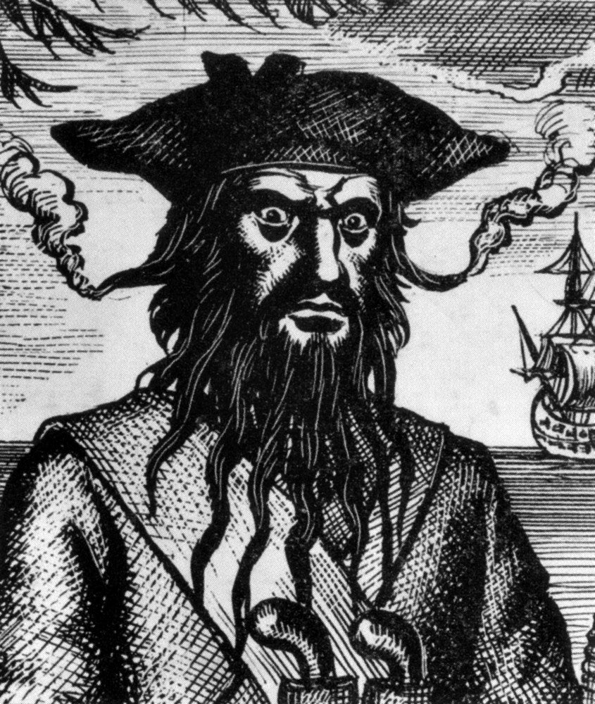 Blackbeard, Edward Teach Pirate Fine Art Print | Posterazzi